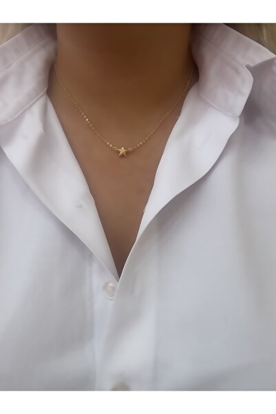 Hicrans Takı MİNİMAL YILDIZ MODEL ÇELİK KOLYE