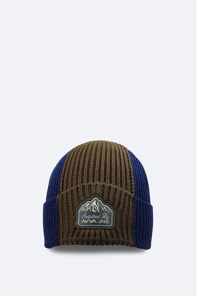 Avva Men's Navy Blue Embroidered Bordered Beret A32y9206