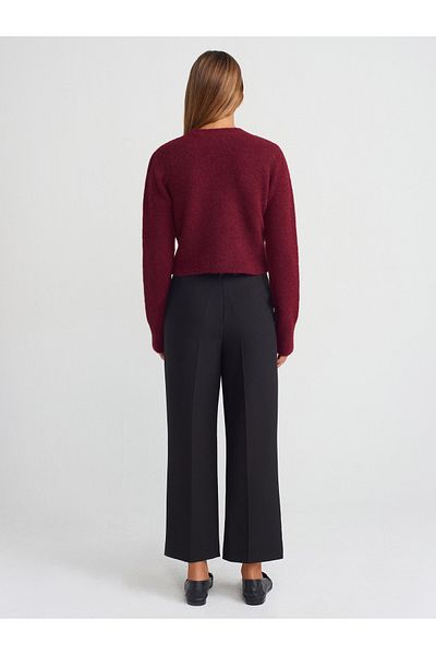 Dilvin 71557 High Waist Culotte Pants-Black
