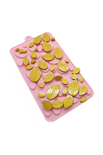 Getshopmini قالب أوراق الشوكولاتة والكعك من السيليكون - مسحوق حجر اللب السكر ...