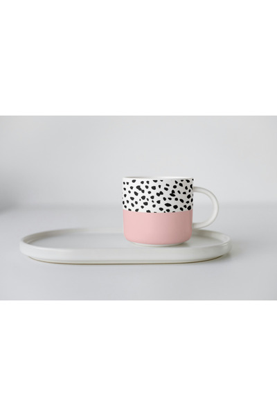 EYBaskı Tasarım Nescafe Fincani - Porzen Colored, Polka Dot Patterned Print