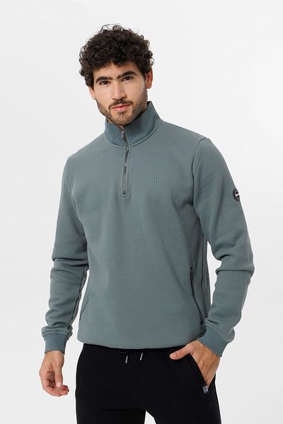 Escetic Ανδρικό Water Green Thick Fleece Slimfit Χειμερινό φούτερ T0120
