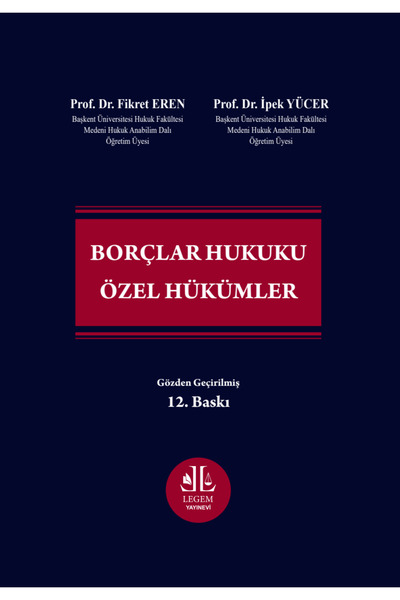 Legem Yayıncılık Borçlar Hukuku Özel Hükümler - Fikret Eren
