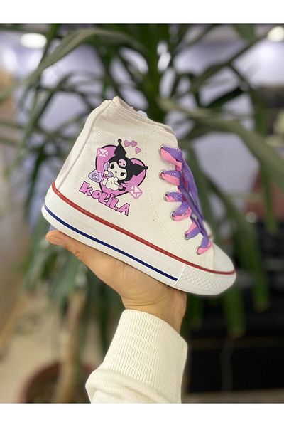 STARYOU STORE Pantofi sport lungi din in alb cu imprimeu Kolila
