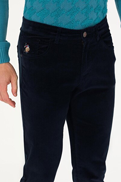 U.S. Polo Assn. U.S. POLO ASSN. ERKEK DOKUMA SPOR KADİFE PANTOLON- SİYAH