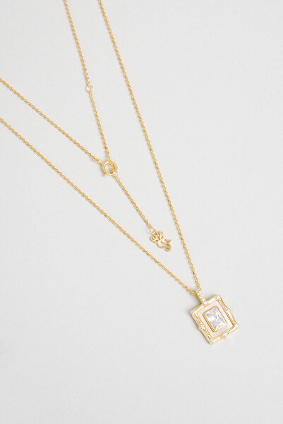 So CHIC... Gizli Geçit 18 Ayar Sarı Altın Kaplama 46 Cm Gümüş Kolye