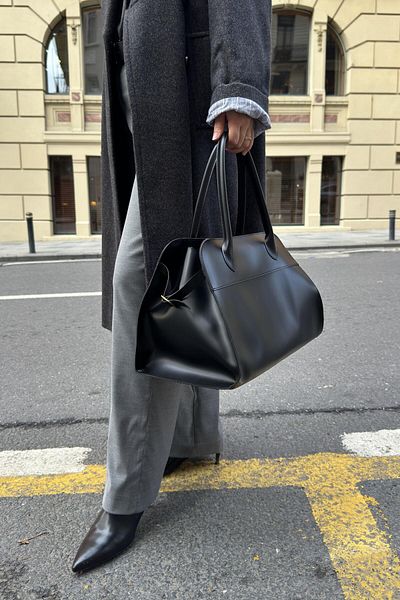 LEONAS Geantă de mână și de umăr pentru femei, cu fermoar, cu accesorii din piele, mărime XL, Roma Black