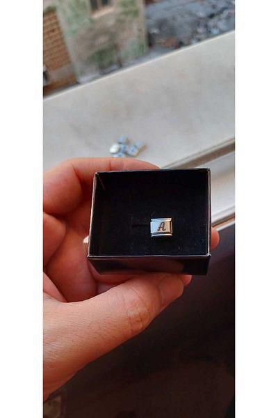 Feride Italian Steel Charm Nomi Steel Charm Letter a Name Date Initials Written 9 mm Fmaccesories