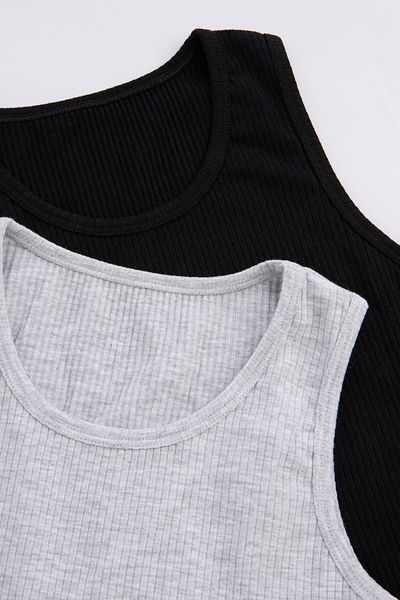 Penti Black Boy's Mono Rib 2-Piece Tank Top