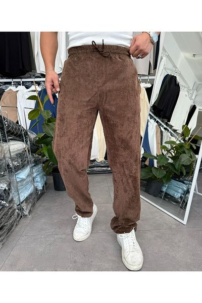Torias Man Winter Thick Gramaged Velvet Baggy Pants