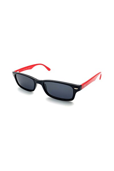 Unisex Siyah-Füme Polarize Cam TR90 Kemik Kapalı Çerçeve  Dikdörtgen Güneş Gözlüğü W2010 0104 47-19