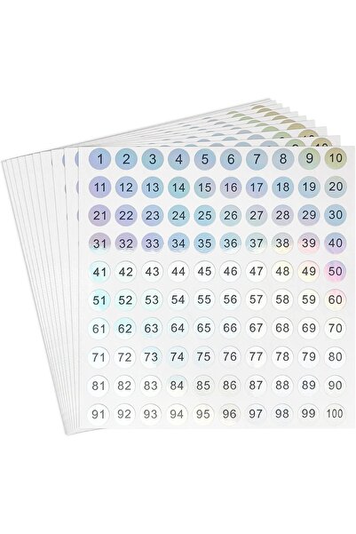 Venalisa 1-100 Oje Kartela Numara Etiketi 3 Yaprak Sticker