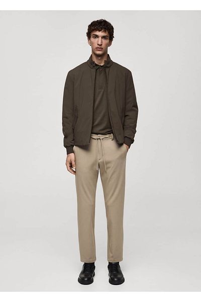 MANGO Man Comfort Strech Fabric Slim Fit Drawstring Pants