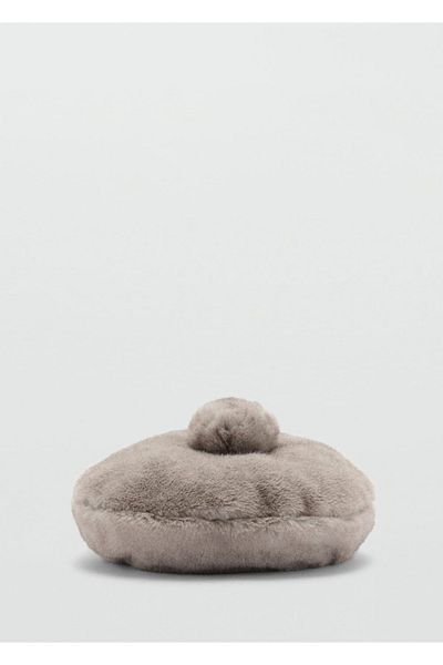 MANGO Woman Fuzzy Beanie with Pompom