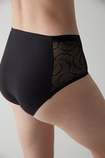 Penti Siyah Hıghwaist Lace Period Slip Külot