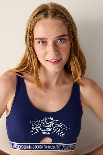 Penti Marineblaues, wattiertes, abnehmbares Oberteil – Sanrio-Kollektion