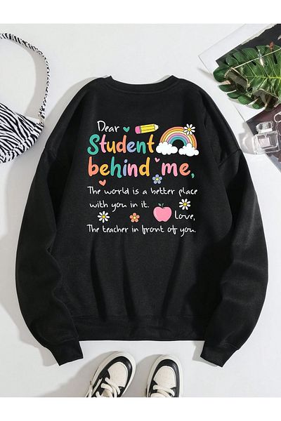 Moda Glo Унисекс суитшърт „Ученик зад мен“