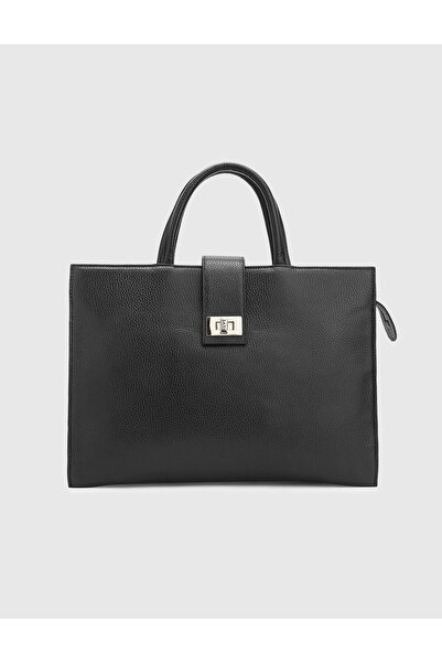 İLVİ Leen Kadın El Çantası Siyah Floter Deri