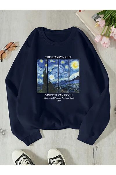Renaissance Gray Book Printed Crew Neck Sweatshirt