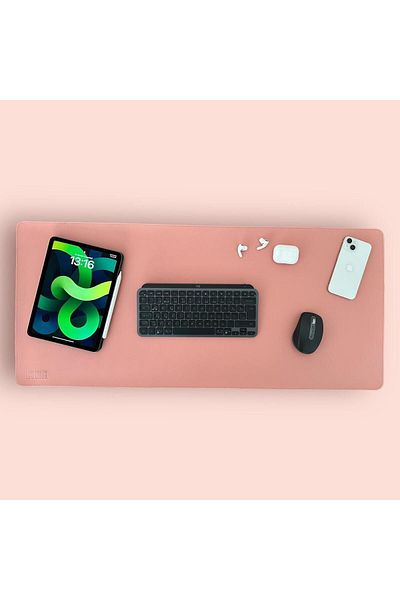 LOS CAJA 40X90 Premium Desk Mat Table Pad - Non-Slip Leather Mousepad and Keyboard Mat