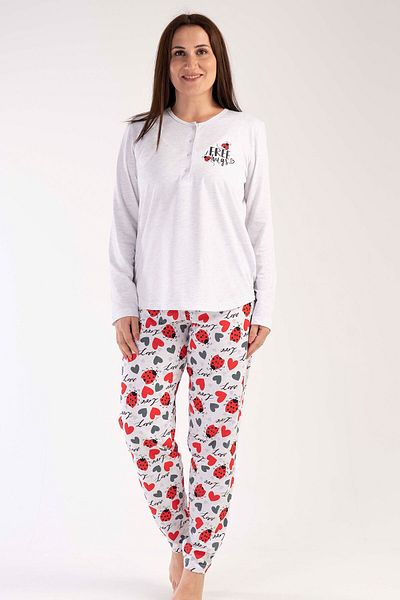 VİENETTA Women's Plus Size Long Sleeve Pajama Set, 303292