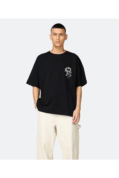 Pasage Ανδρικό μπλουζάκι με στάμπα Beige Oversize