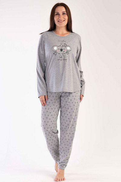 VİENETTA Women's Plus Size Long Sleeve Pajama Set, 304137