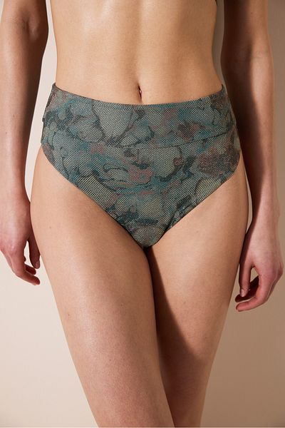 Penti Estela Vintage Mesh-Bikinihose mit hoher Taille – mehrfarbig