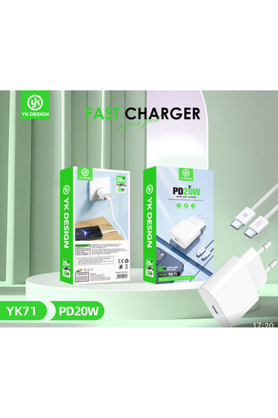 yk desing Yk Design Samsung Ve Iphone15/16 Uyumlu Yk-71 Pd 20w Fast Hızlı Sar...
