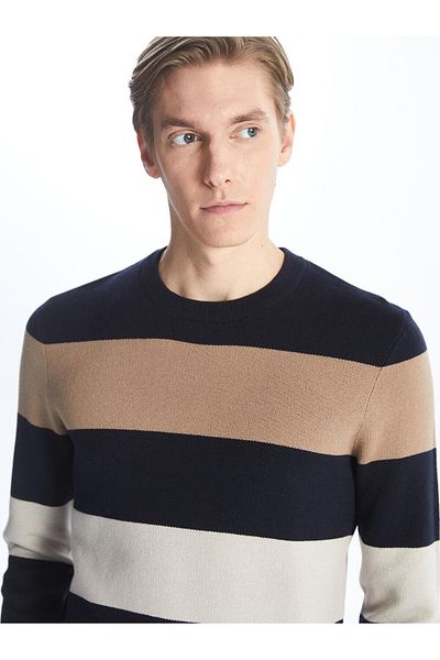 LC Waikiki Lcwaikiki Classic Crew Neck Patterned Long Sleeve Men's Knitwear Sweater