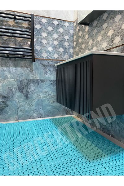 Gerçektrend شبكة أرضية بلاستيكية لتقويم العظام - 33x33x1.5 سم، 1 م2، 9 قطع من أرضيات الحمام