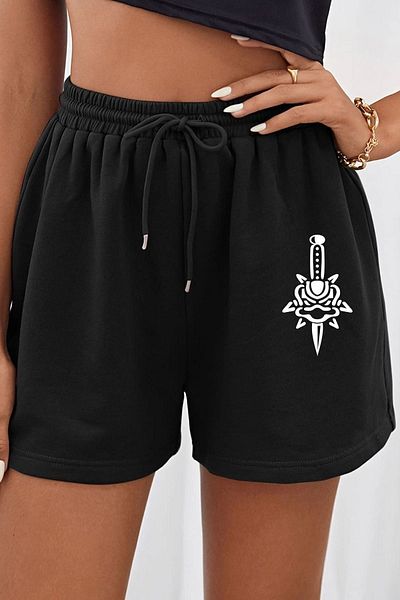 Renaissance Γκρι εμπριμέ Unisex Γυναικείο/Ανδρικό σορτς Plus Size