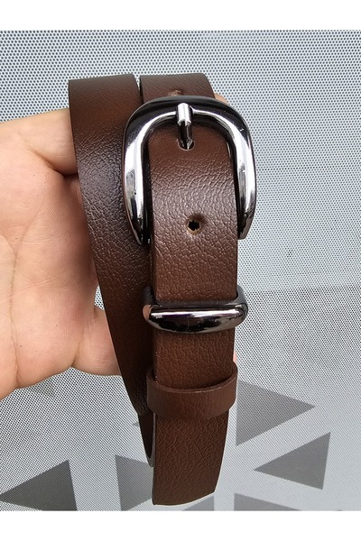 Kemerix Ζώνη 100% Γνήσιο Δερμάτινο Μαύρο Νικέλιο Σκούρο Καφέ