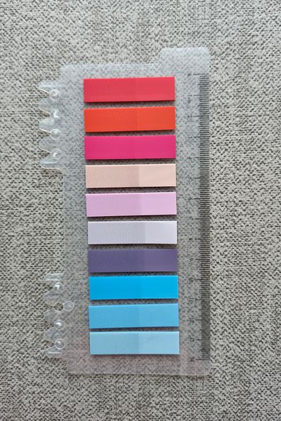 Mona Craftist Soft Pastel Colored 200 Sheets Post-It Note Paper - Index Sticker with Ruler