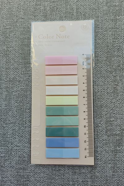 Mona Craftist Soft Pastel Colored 200 Sheets Post-It Note Paper - Index Sticker with Ruler
