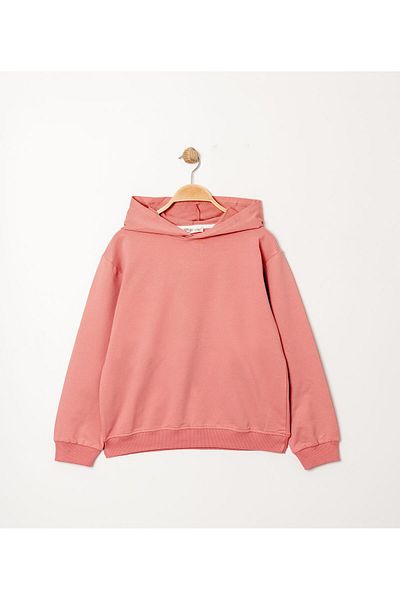 TRENDİMİZBİR Κοριτσίστικο φούτερ με κουκούλα Dusty Rose