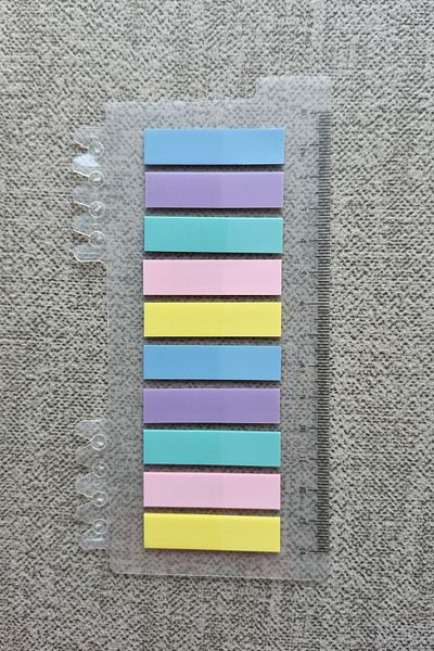 Mona Craftist Soft Pastel Colored 200 Sheets Post-It Note Paper - Index Sticker with Ruler