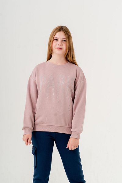 TRENDİMİZBİR Κοριτσίστικο φούτερ Paris Written Stone - Dusty Rose