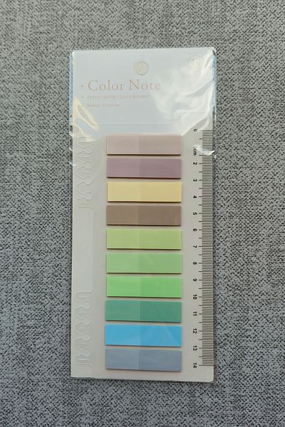 Mona Craftist Soft Pastel Colored 200 Sheets Post-It Note Paper - Index Sticker with Ruler