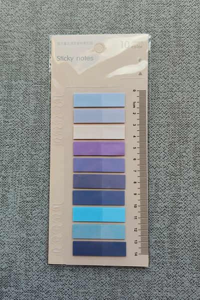 Mona Craftist Soft Pastel Colored 200 Sheets Post-It Note Paper - Index Sticker with Ruler