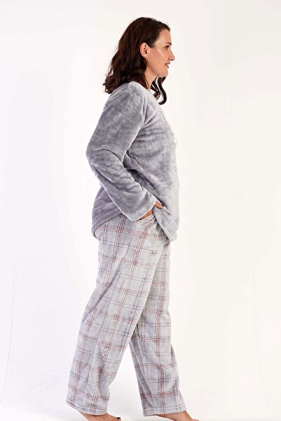 VİENETTA Γυναικεία κοστούμι πιτζάμα Welsoft μεγάλου μεγέθους με μακρυμάνικη τσέπη, 303069