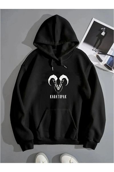 Karatopak Hanorac oversize unisex cu imprimeu capră
