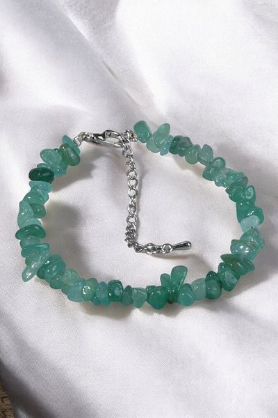 MGA DOĞAL TAŞ Flexible Aventurine Stone Bracelet - Natural Stone Suitable for All Wrists