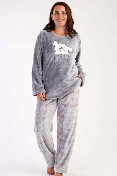 VİENETTA Γυναικεία κοστούμι πιτζάμα Welsoft μεγάλου μεγέθους με μακρυμάνικη τσέπη, 303069