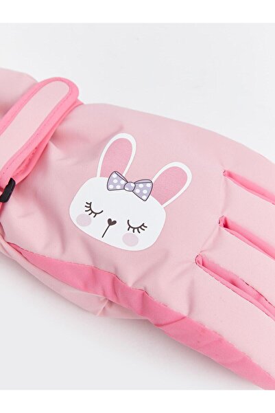 LC Waikiki Lcw doplňky Dívčí sněhové rukavice s potiskem králíka