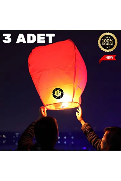 REVOPRO 3 Adet Dilek Feneri Düğün Nişan Özel Gün İçin Kolay Açılabilen Mumlu Gece Gökyüzü Uçan Dilek Balonu