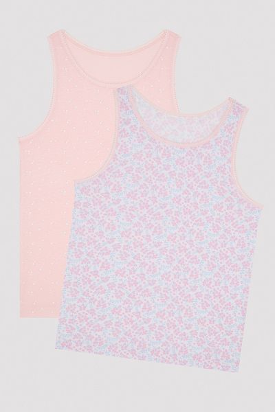 Penti Multicolored Girl's Flower Patterned 2-Piece Undershirt