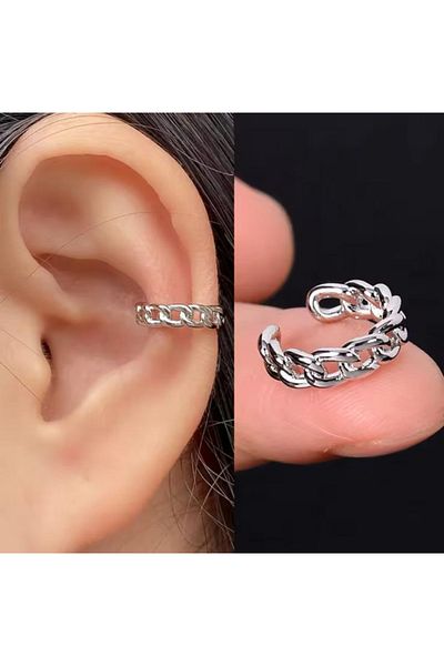 Jaida Moda Unisex Compression Non-Perforated Round Model Steel Cartilage Earrings Ear Cuff