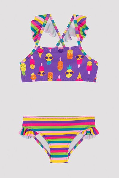 Penti Neckholder-Bikini-Set mit Eiscreme-Muster für Mädchen
