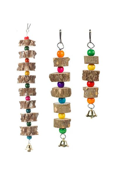 Alyones Natural Material Pet Parrot Toy Bird Swing - Exercise, Grinding and Biting Wooden Toy